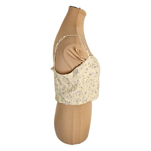 Sunday Best Aritzia Bonnie Bustier White Floral & Butter Yellow Sz L - Picture 9 of 14